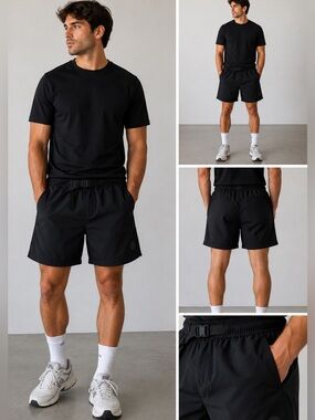 SoleFly Black Athletic Shorts XL Men’s Elastic Waist Belted Sport.